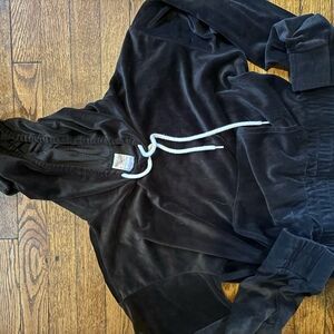 black velour hoodie